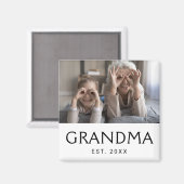 Oma Established Foto-Geschenk Magnet (Vorderseite/Rückseite)