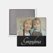 Oma Established Foto-Geschenk Magnet (Vorderseite/Rückseite)