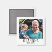 Oma Established Foto Geschenk Magnet (Vorderseite/Rückseite)