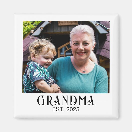 Oma Established Foto Geschenk Magnet (Vorne)