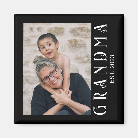 Oma Established Foto Geschenk Magnet (Vorne)
