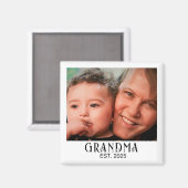 Oma Established Foto Geschenk Magnet (Vorderseite/Rückseite)
