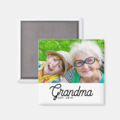 Oma Established Foto-Geschenk Magnet (Vorderseite/Rückseite)