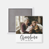 Oma Established Foto-Geschenk Magnet (Vorderseite/Rückseite)