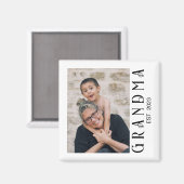 Oma Established Foto Geschenk Magnet (Vorderseite/Rückseite)