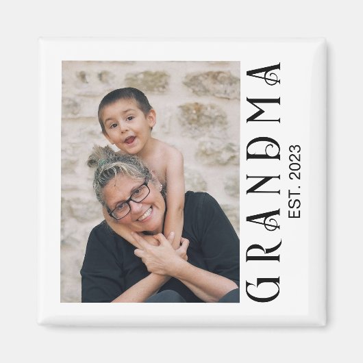 Oma Established Foto Geschenk Magnet (Vorne)