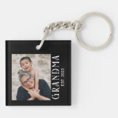 Oma Established Foto-Geschenk Schlüsselanhänger (Rückseite)