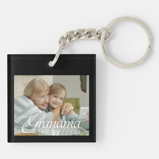 Oma Established Foto-Geschenk Schlüsselanhänger (Rückseite)