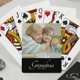 Oma Established Foto-Geschenk Spielkarten