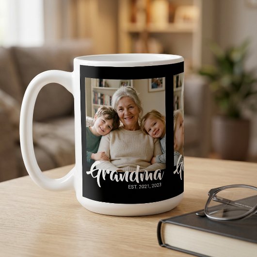 Oma Established Schrift Black 3 Foto Kaffeetasse