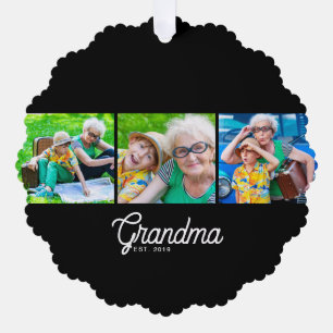Oma Established Schrift Black 3 Foto Ornament Karte