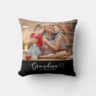 Oma Established Schrift Geschenk Foto Kissen
