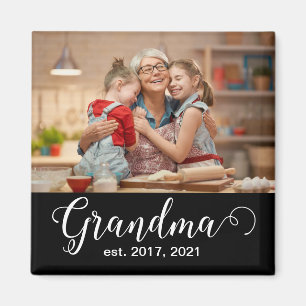 Oma Established Schrift Geschenk Foto Magnet