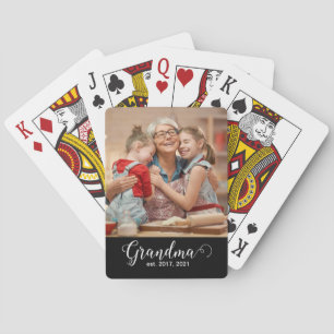 Oma Established Schrift Geschenk Foto Spielkarten
