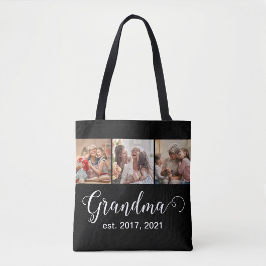 Oma Established Schrift Geschenk Foto Tasche (Vorderseite)