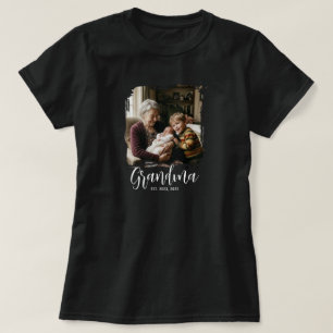 Oma Established Schriftzug Foto T-Shirt