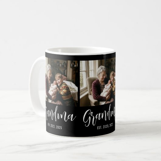 Oma Established Script Black 3 Foto Kaffeetasse (Vorderseite Links)