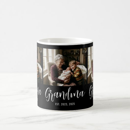 Oma Established Script Black 3 Foto Kaffeetasse (Mittel)
