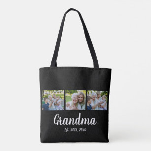 Oma Established Script Black 3 Foto Tote Bag Tasche