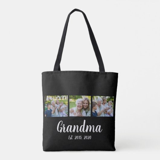 Oma Established Script Black 3 Foto Tote Bag Tasche (Rückseite)