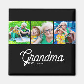 Oma Established Script Schwarz 3 Foto Magnet (Vorne)