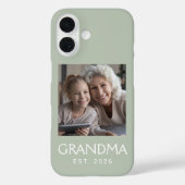 Oma Established Typography Foto Sagegrün Case-Mate iPhone Hülle (Rückseite)