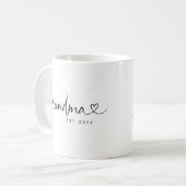 Oma etabliert | Großmutter Geschenk Custom Kaffeetasse (Vorderseite Links)