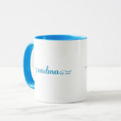 Oma etabliert | Zwei Tone Blau & Weiß Tasse (Vorderseite Links)