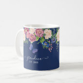 Oma etablierte Burgund Floral Wasserfarbe Kaffeetasse (Vorderseite Links)