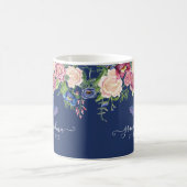 Oma etablierte Burgund Floral Wasserfarbe Kaffeetasse (Mittel)
