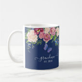 Oma etablierte Burgund Floral Wasserfarbe Kaffeetasse (Links)