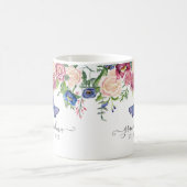 Oma etablierte Burgund Floral Wasserfarbe Kaffeetasse (Mittel)