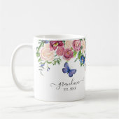 Oma etablierte Burgund Floral Wasserfarbe Kaffeetasse (Links)