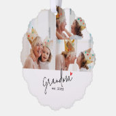 Oma etablierte Modern Script 3 Foto Ornament Karte (Links)