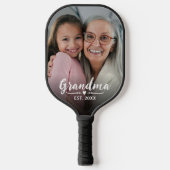 Oma Etablierte White Script Foto Pickleball Schläger (Vorderseite)