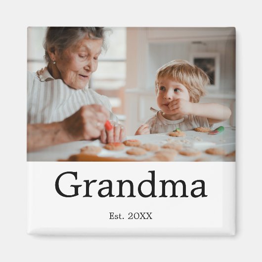 Oma etabliertes Fotogeschenk Magnet (Vorne)