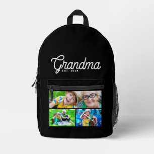 Oma etabliertes Skript Schwarz 3 Foto Bedruckter Rucksack