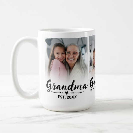Oma etabliertes süßes Skript 3 Foto Kaffeetasse (Links)