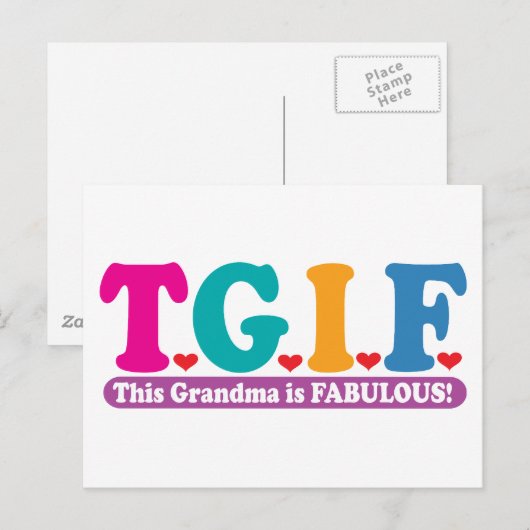 Oma Fabulous Postkarte (Vorne/Hinten)
