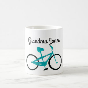 Oma Fahrradfahren Kaffeetasse