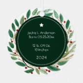 Oma First Christmas Foto Urlaubsmuster Ornament Aus Metall (Rückseite)