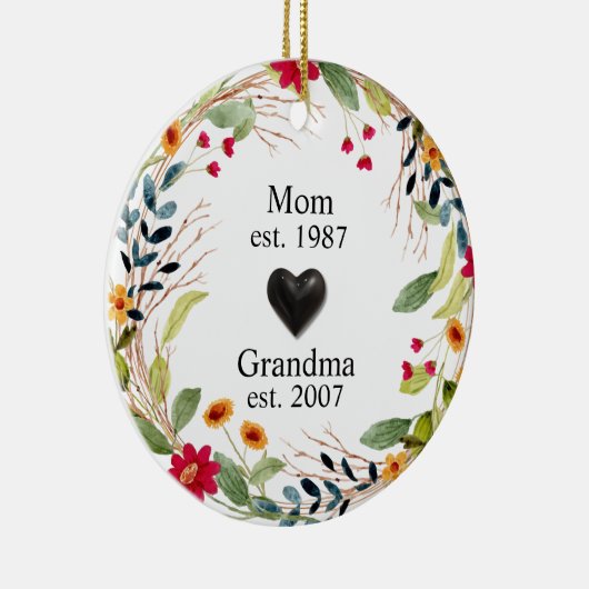Oma Floral Keramik Ornament (Rechts)