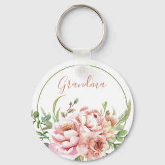 Oma Floral Personalisierter Schlüsselanhänger | Be