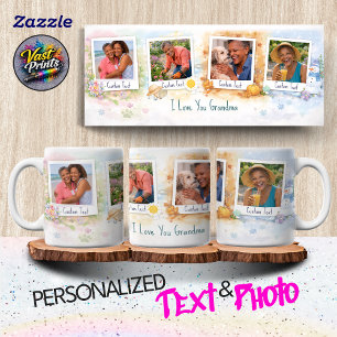 Oma Floral Personalisiertes Foto-Collage Wasserfar Tasse