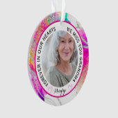 Oma Forever in unserem Herzen Regenbogen-Glitzer Ornament (Vorderseite)