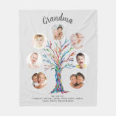 Oma-Foto-Andenken Grau Fleecedecke (Vorderseite)
