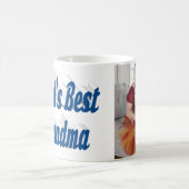 Oma Foto Blue Typografy Mothers Day Kaffeetasse (Mittel)