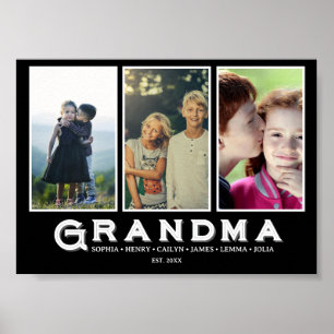 Oma-Foto-Collage – Benutzerdefinierte Enkel-Namen Poster