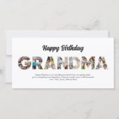 Oma Foto Collage Letter Cutout Happy Birthday Karte (Vorderseite)