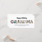Oma Foto Collage Letter Cutout Happy Birthday Karte (Vorderseite/Rückseite Beispiel)
